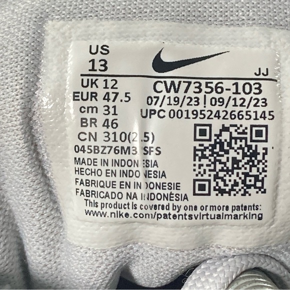 Nike Air Zoom Pegasus 38 Shoes Mens Size 13 White Blue  Running Gym CW7356-103 - Picture 11 of 12